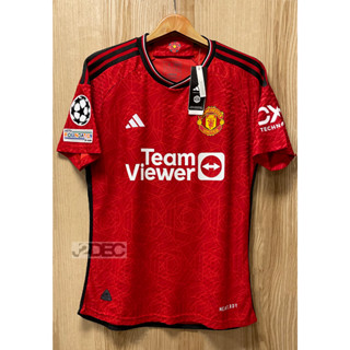 ใหม่ !! เสื้อ Player แมนยู Home เหย้า เกรดนักเตะ 2023/24 ฟลูออฟชั่นพร้อมอาร์มและเบอร์ชื่อนักเตะ UCL ใหม่ล่าสุด