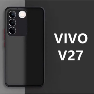 เคสกันกระแทก ปุ่มสีผิวด้าน Case Vivo V27 เคสโทรศัพท์ วีโว่ ขอบนิ่มหลังแข็ง