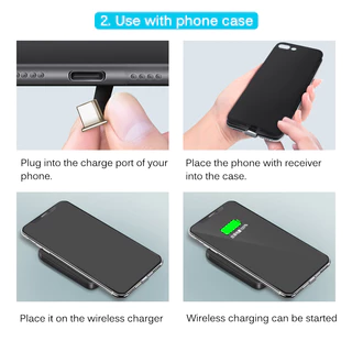 แผ่นรับสัญญาณชาร์จ ไร้สาย Qi Wireless Charger Receiver แผ่นรับรองการชาร์จ ที่ชาร์จไร้สาย