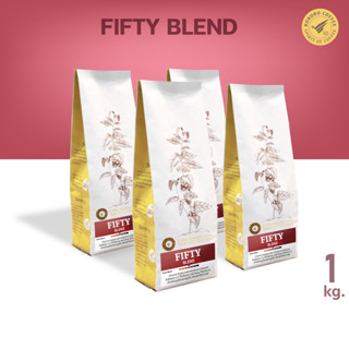 Fifty Fifty Blend [Medium Roast] เมล็ดกาแฟ กาแฟเบลนด์ คั่วกลาง ชงร้อน ชงเย็น [ 1 kg. ] kokoro coffee กาแฟ พรีเมียม