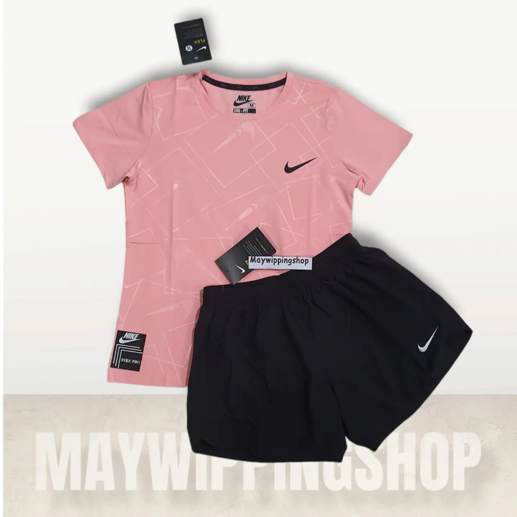 ชุดกีฬาหญิง เสื้อ+กางเกงขาสั้น มีซับใน (NK7)