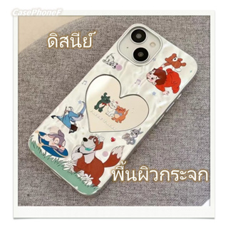 ✨ส่งของขวัญ✨เคส for iPhone 11 14 Pro Max Case for iPhone 12 13 ป้องกันการตก การป้องกัน ดิสนีย์ สาวน่ารักหัวใจ พื้นผิวกระ