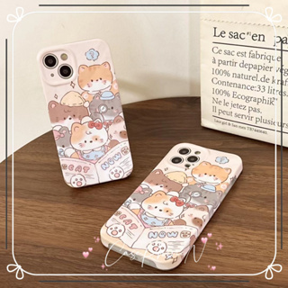 เคสไอโฟน iphone 11 14 Pro Max การ์ตูน สาว กำลังอ่านลูกแมว ป้องกันการตก เคส iphone 12 13 Pro Case for iPhone