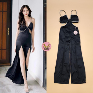 VORA Jumpsuit​ สายเดี่ยว ขายาว แต่งเว้าช่วงเอว