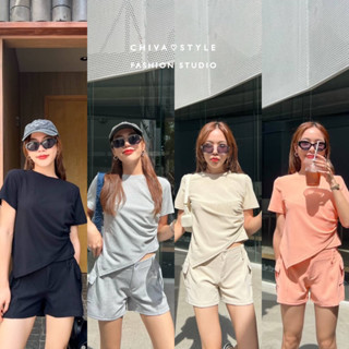 -𝐂𝐡𝐢𝐯𝐚- พร้อมส่ง‼️Cargo shorts set | เซ็ต 2 ชิ้น เสื้อ+กางเกงคาร์โก้ขาสั้น