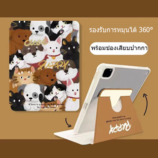 🎁ส่งของขวัญ🎁แมว น่ารัก สัตว์ เคส for iPad Gen10 10.9 2022 Gen9 10.2 pro 11 2021 cat เคสไอแพด Air4 5 Case การหมุน 360