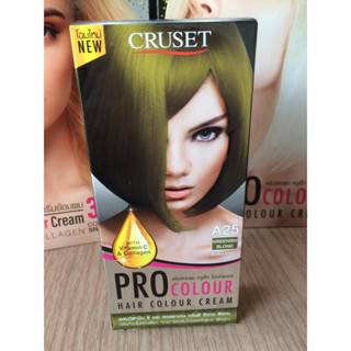 ครูเซ็ท A25 สีบลอนด์เขียว สีผม สีย้อมผม เปลี่ยนสีผม ทรีทเม้นท์ สีแฟชั่น CRUSET PRO A25 GREENISH BLOND HAIR COLOR CREAM