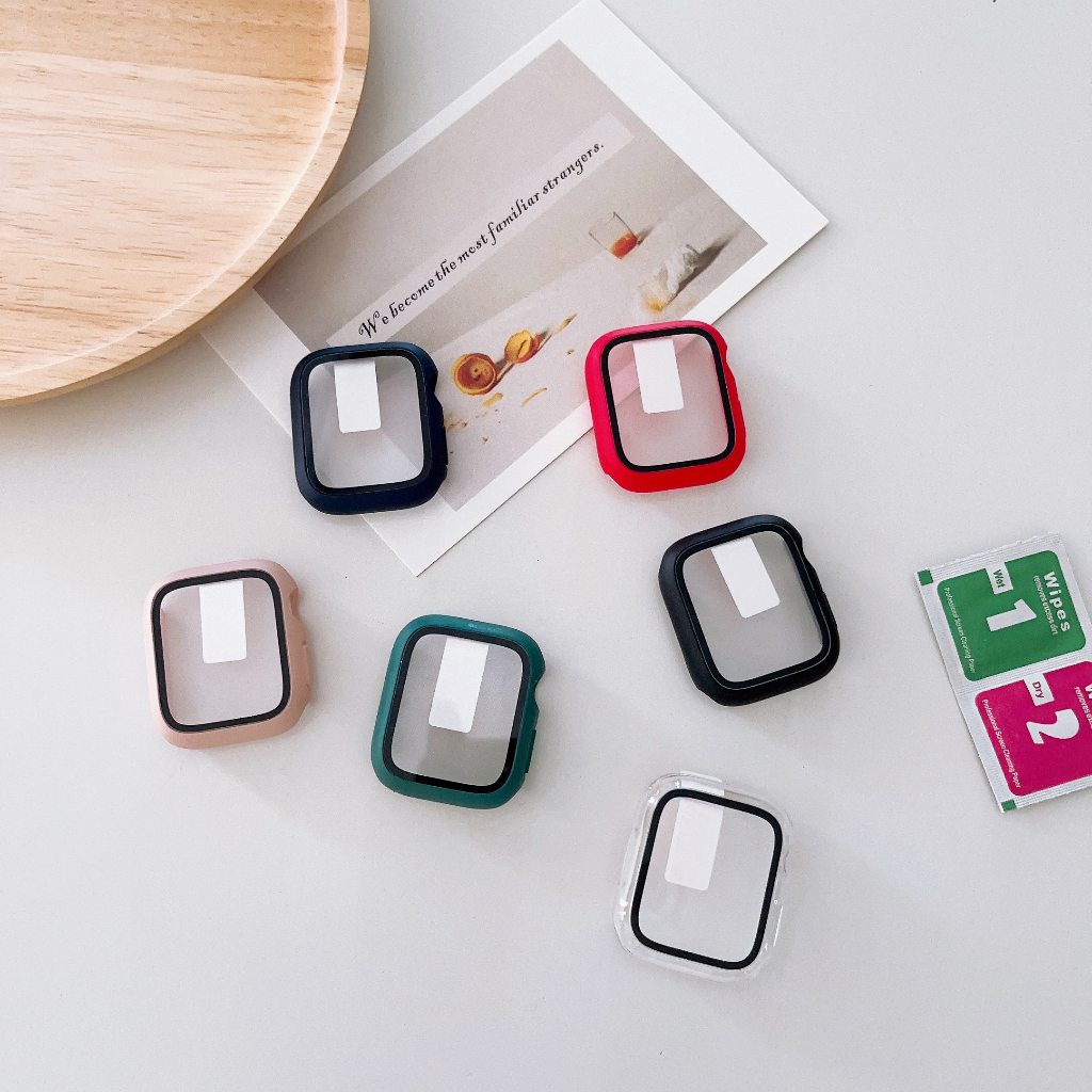 เคส สำหรับ iwatch  เคส Watch สายนาฬิกา PC+Glass case smart watch case watch เคสสำหรับแอปเปิ้ลวอช 38/40/41/42/44/45/cm ราคา ถูกที่สุด ดีลบีเคเค แกลเลอรีภาพที่ 2