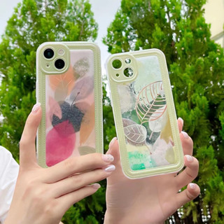 ✨สไตล์ใหม่✨เคสไอโฟน 14 Pro Max  เคส for 11 12 13 Pro Max เคสพกพาสะดวก ใบไม้ กระเป๋าหนัง iPhone 13 Case เคสกันกระแทก