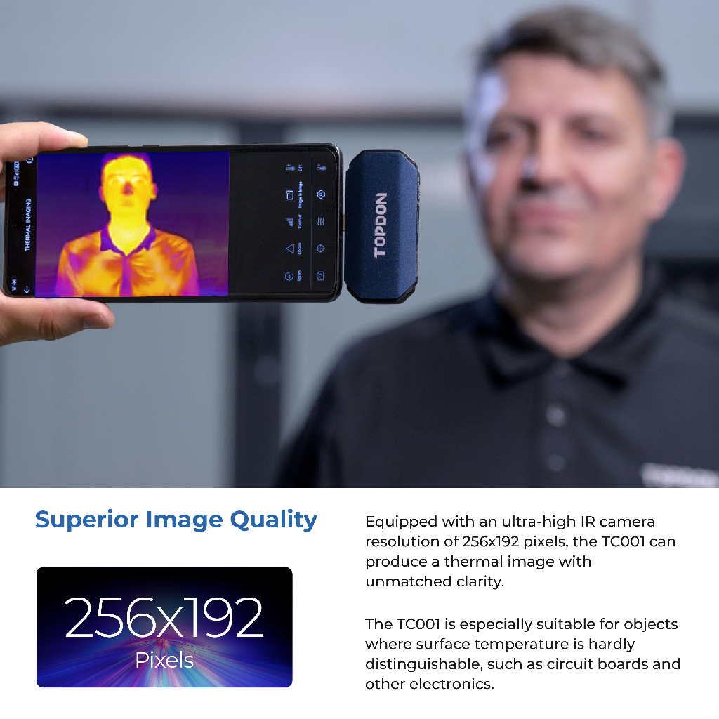 TOPDON กล้องถ่ายภาพความร้อน เครื่องวัดอุณหภูมิอินฟราเรด Thermal Imager รุ่น TC001 (Android&PC)