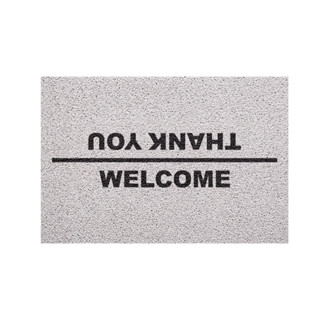 [ MT01-00000033 ]พรม พรมเช็ดเท้า พรมดักฝุ่น ลาย welcome/thankyou ขาว ขนาด 40x60 ซม