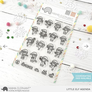 LITTLE ELF AGENDA stamp ตราปั้ม mama elephant