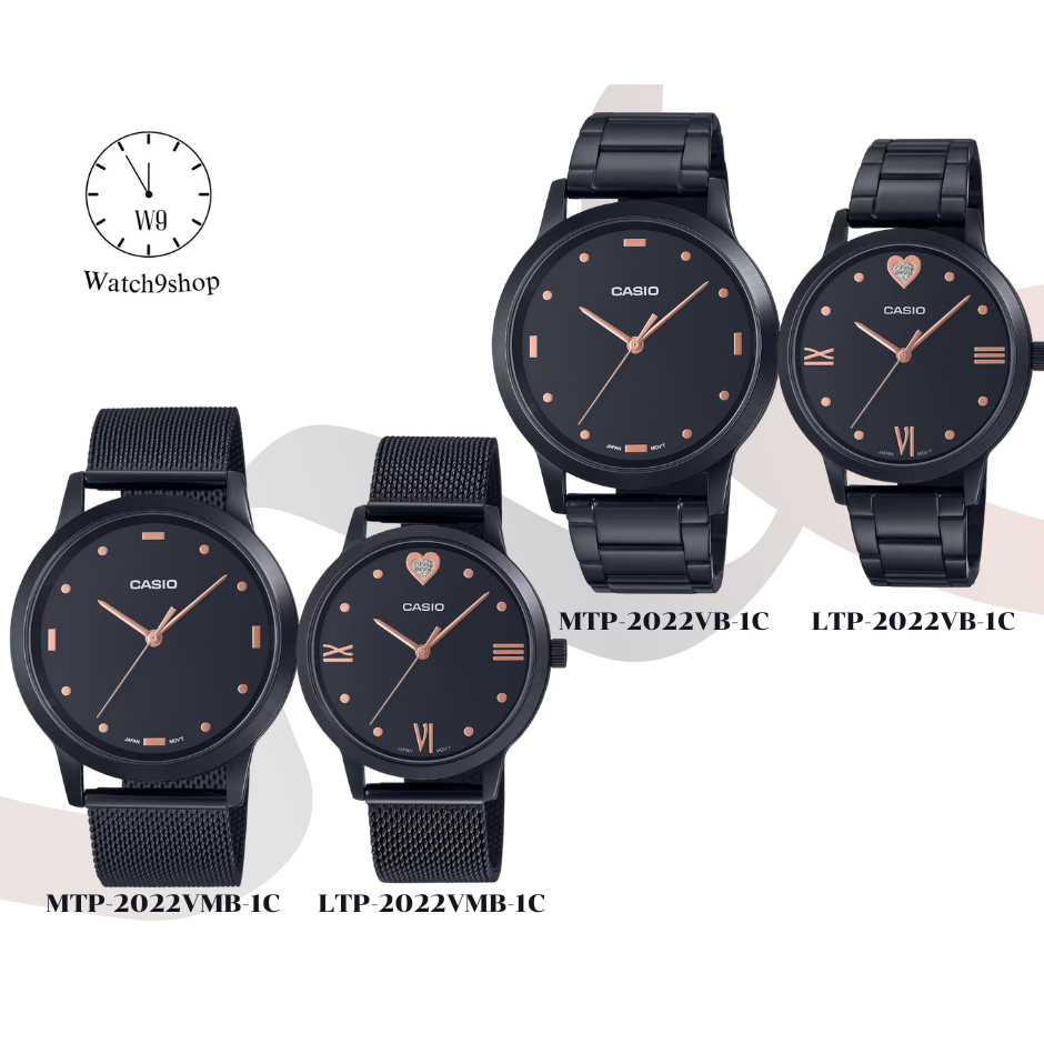 Casio นาฬิกา set คู่รักหวานใจ รุ่น LTP-2022VMB-1C/MTP-2022VMB-1C/LTP-2022VB-1C/MTP-2022VB-1C ของแท้ 