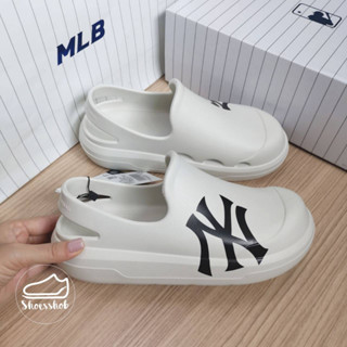 ของแท้ MLB Chunky Bouncer Clog Sandal แตะสีขาว logo NY 🤍🤍