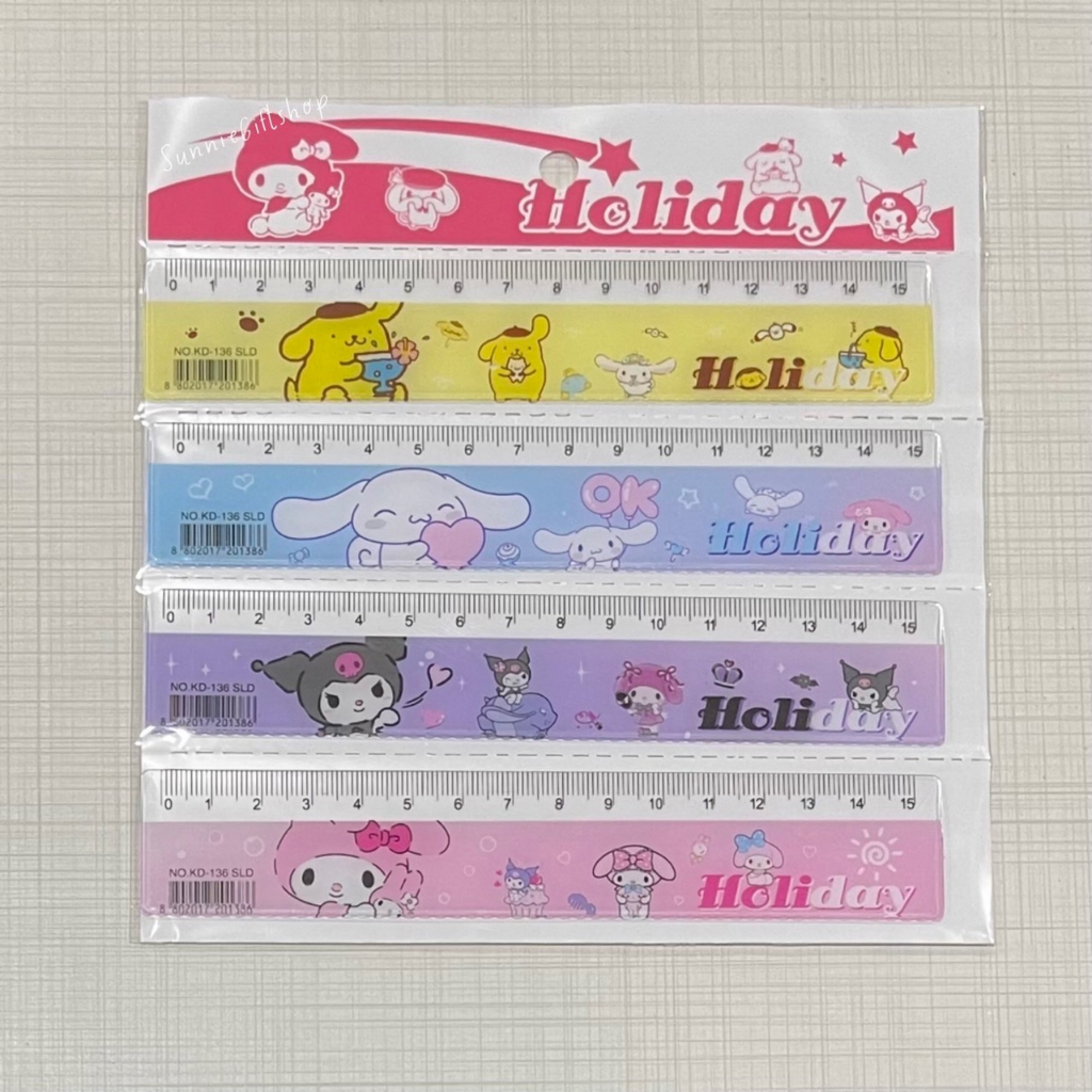 ชุด ไม้บรรทัด 4 ชิ้น/แพ็ค ลายการ์ตูน 15cm