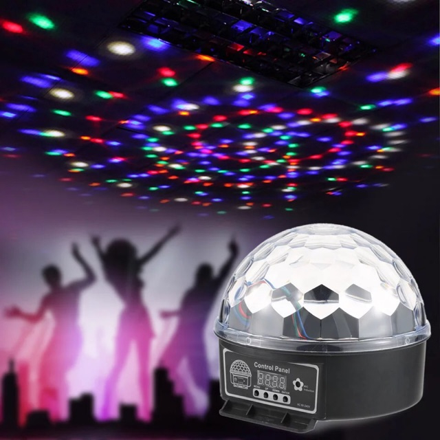 Party Light ดิจิตอล ไฟคริสตัลเมจิกบอล ไฟเวที 220V เปลี่ยนตามเสียงเพลง มีรีโมท