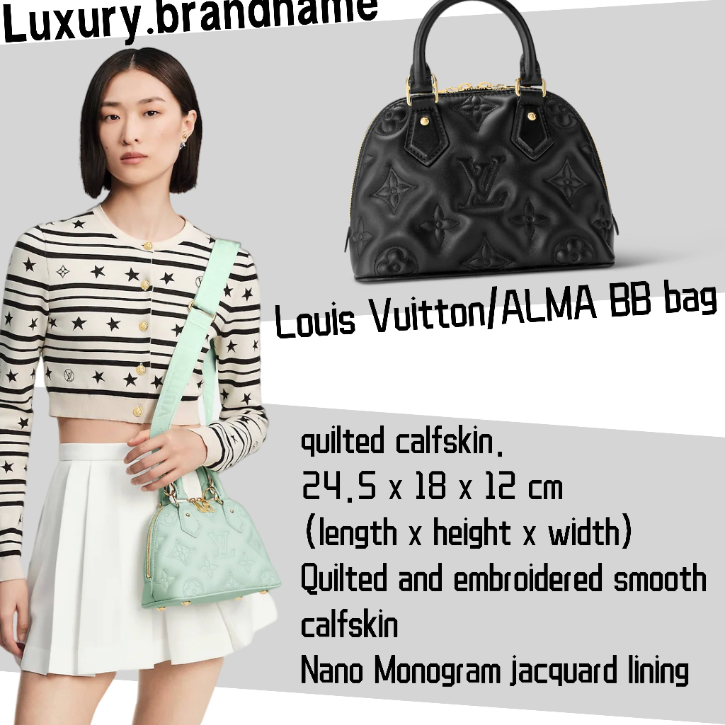 หลุยส์วิตตอง กระเป๋า Louis Vuitton/ALMA BB/กระเป๋าสุภาพสตรี/กระเป๋าสะพายไหล่