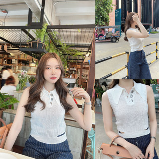 SLYQ LAURENT CUT OUT WAIST KNIT TOP เสื้อไหมพรมแขนกุดเว้าเอว