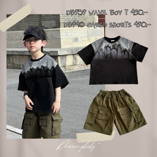 Wave Boy T + Cargo Shorts เสื้อยืดลายคลื่น/ กางเกงคาร์โก้ขาสั้น