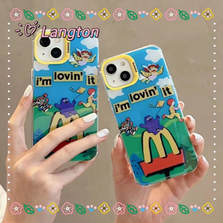 🌈Langton🌸ขอบเต็ม ป้องกันการหล่น iphone 11 14 pro max การ์ตูน สาวน่ารักหัวใจ ความคิดสร้างสรรค์ case for iPhone 12 13