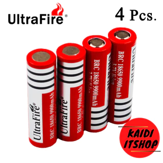 18650 Ultrafire จำนวน 4 ก้อน และแท่นชาร์จ แรงดัน 3.7 - 4.2v ลิเธียม-ไอออน (เลือกแบบได้)