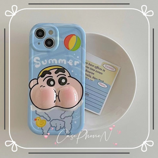 🔥สไตล์ใหม่🔥เคสไอโฟน iphone 11 14 Pro Max น่ารัก การ์ตูน เครยอนชินจัง สามมิติ แก้ม เคส iphone 12 13 Pro Case for iPhone