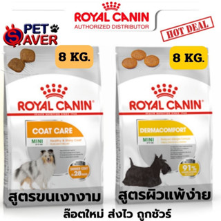 *Exp.08/24 ปีหน้า* Royal Canin Mini Dermacomfort / Coat care 8kg หมาโต พันธุ์เล็กสูตร  ผิวแพ้/ขนเงา  8 kg derma / coat