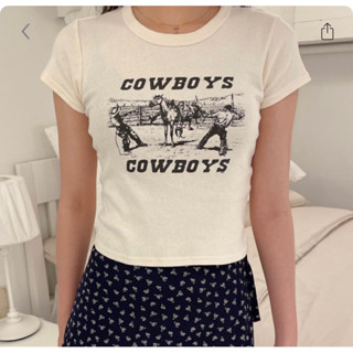 พรีออเดอร์ PREORDER Brandy Melville ของแท้ 100% Ashlyn Cowboy Baby Tee Top