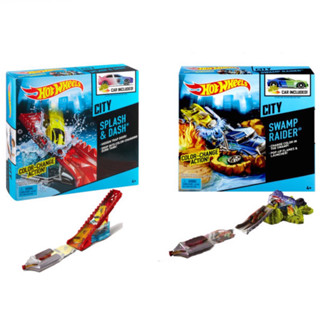 แพคคู่สุดคุ้ม Hot Wheels (Color Shifters)  Splash n Dash Trackset และ Swamp Raider Trackset