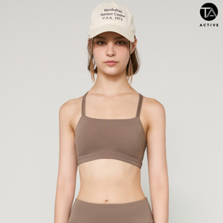 TA ACTIVE JANIE CROSS BACK CROP เสื้อสปอร์ตบราสีพื้น เสื้อสปอร์ตบรา  เสื้อออกกำลังกาย ชุดออกกำลังกาย