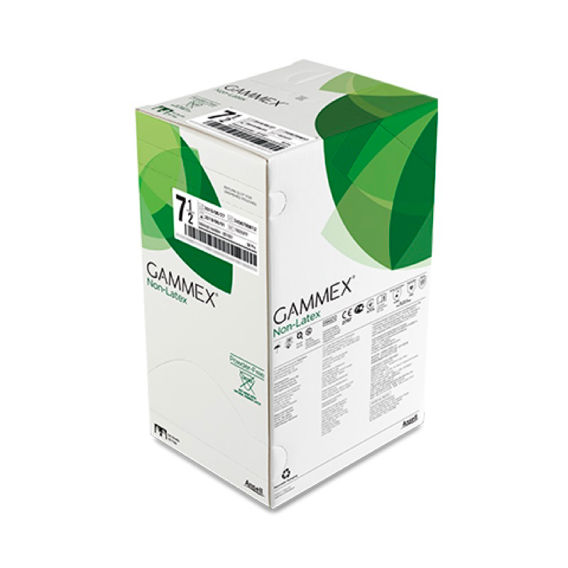 ยกกล่อง ถูกสุด!!! Ansell GAMMEX Non-Latex ถุงมือศัลยกรรม ป้องกันอาการแพ้แป้ง ปลอดเชื้อ - 50 คู่/กล่อ
