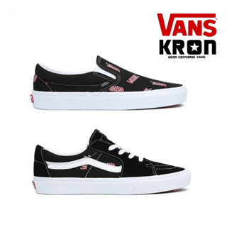 Vans รองเท้าผ้าใบ Classic Slip-On / Sk8-Low Vans Misprint | Black/White (2รุ่น)