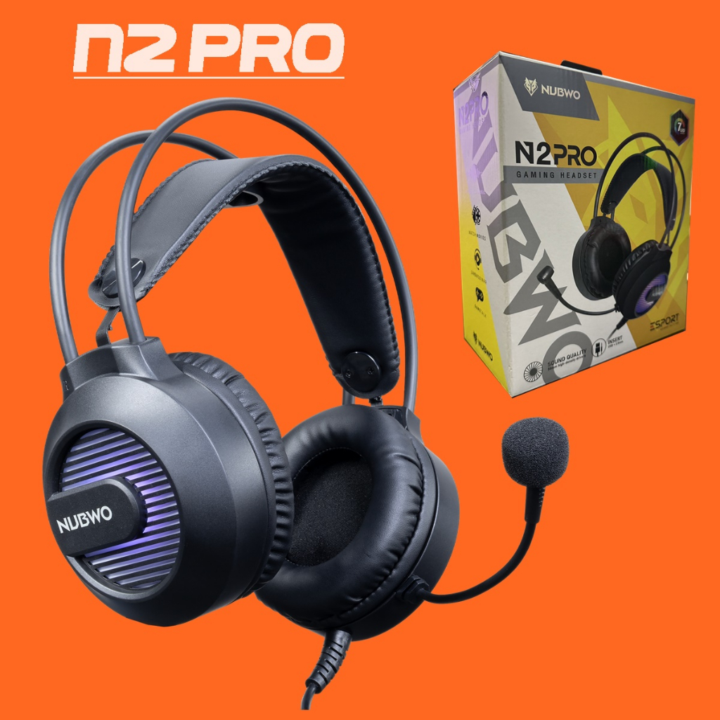 Nubwo N2PRO Gaming Headset หูฟังเกมมิ่ง ไฟ LED ที่ครอบหูนุ่ม ไฟปรับหมุนได้ 360 องศา ของแท้รับประกัน 1 ปี