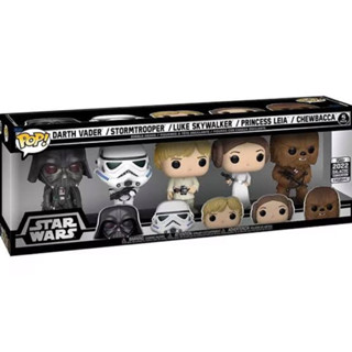 Funko Pop Darth Vader Stormtrooper Luke Skywalker Princess Leia Chewbacca Star Wars Galactic Convention Exclusive 5 Pack