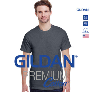 GILDAN® พรีเมี่ยม เสื้อยืดแขนสั้น - เทาดาร์คเฮทเทอร์ 108C