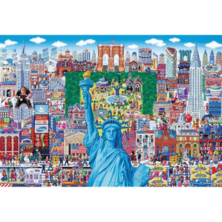 Beverly M81-623 1000 Micropiece Jigsaw Puzzle, New York Famous Places, 10.2 x 15.0 inches (26 x 38 cm), Light Blue