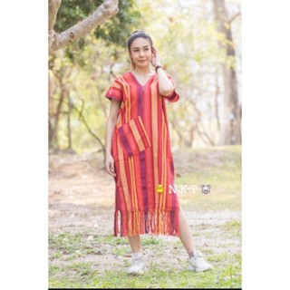 เดรสผ้าทอ ใส่สบาย #พื้นเมือง#ผ้าฝ้าย