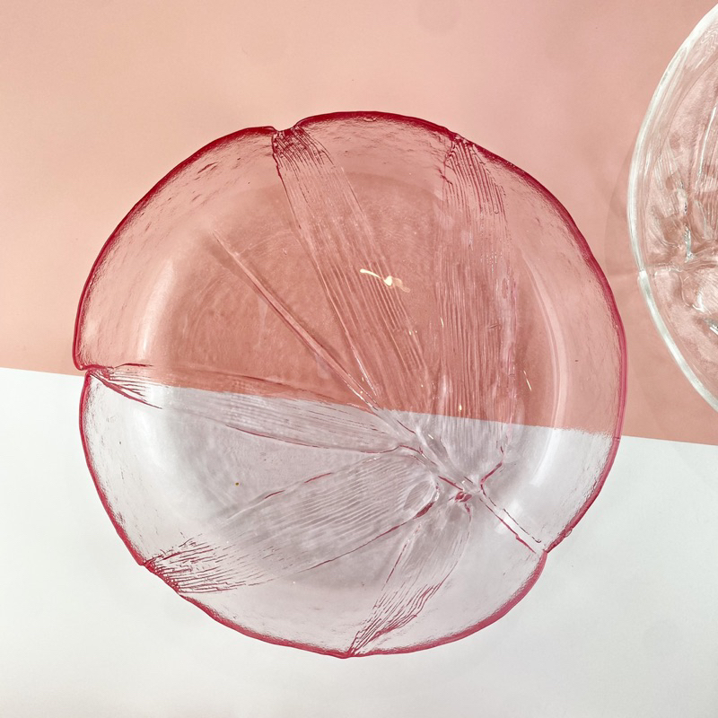 จานแก้ว | leaf pattern glass plate