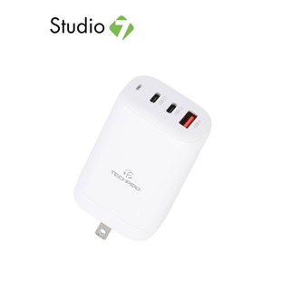 อะแดปเตอร์ TECHPRO Wall USB Charger 1 USB-A QC3.0 18W / 2 USB-C (PD65W) TP-WC02 White by Studio7