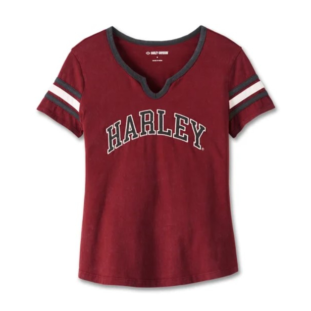 เสื้อยืดผู้หญิงสีแดงลิขสิทธิ์แท้จาก Harley Davidson 97482-23VW