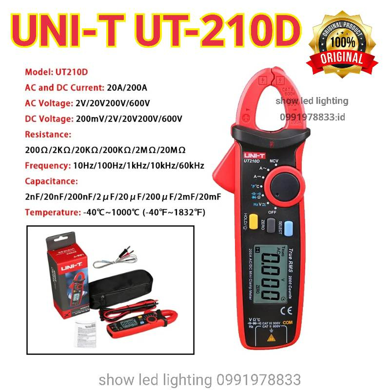 UNI-T UT-210E,UT-21D Clamp Meter Digital คลิปแอมป์ดิจิตอลแคล้มป์มิเตอร์ ut-210e true rms ของแท้ 100% มัลติมิเตอร์ดิจิตอล