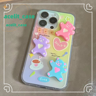 ❤️ส่งของขวัญ❤️ เคสไอโฟน 11 12 13 14 Pro Max หมีน้อย กราฟฟิตี สาวน่ารักหัวใจ เรียบง่าย Case for iPhone สไตล์วรรณศิลป์