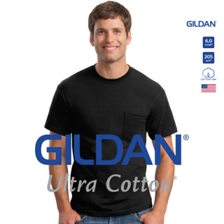 GILDAN® อุลตร้า พ็อกเก็ต เสื้อยืดแขนสั้นแบบมีกระเป๋า - ดำ 36C