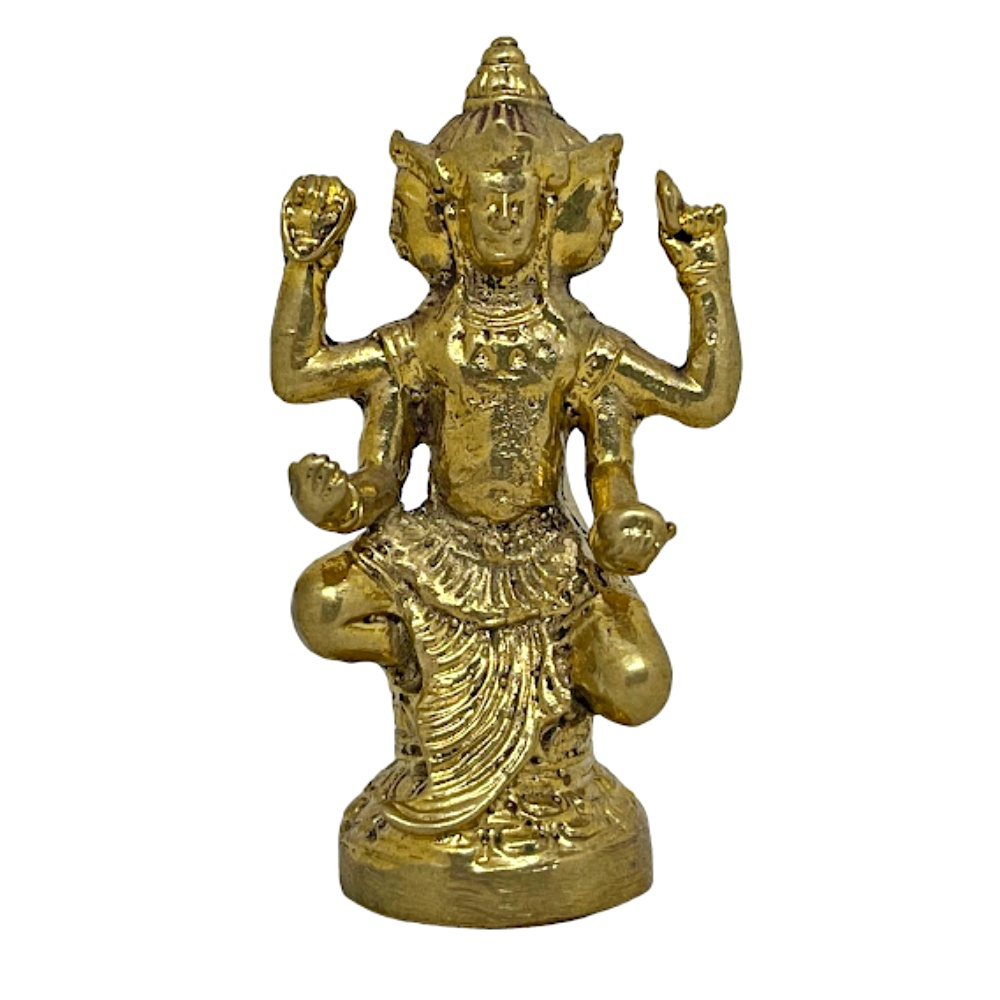 พระพรหม ท้าวมหาพรหม พระพรหมสี่หน้า ศิลปะนครวัด เขมร ขอม ทองเหลือง Brahma Brass Statue Home Decor by 