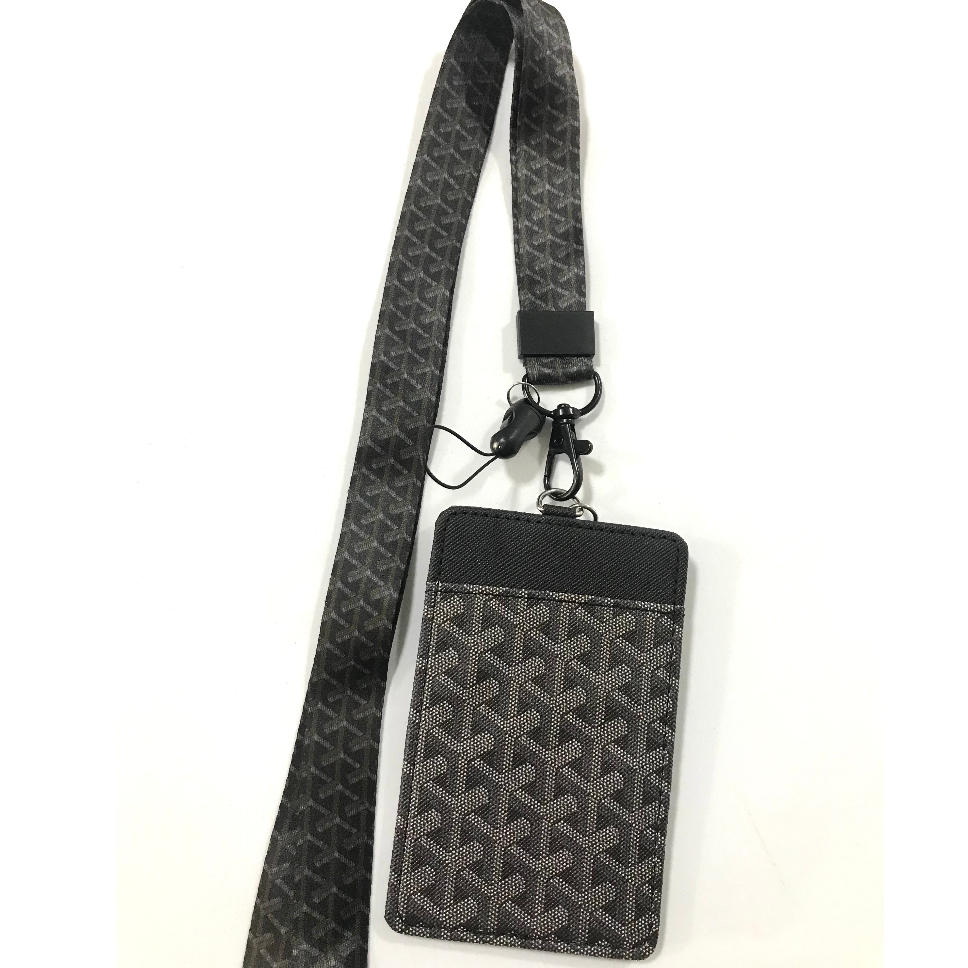 KY B  สายคล้องบัตร ที่ใส่บัตร พร้อมสายคล้องคอ ลาย BLACK งานดี สวยงาม สำหรับ บัตร 6x8 cm 8118 SHOP
