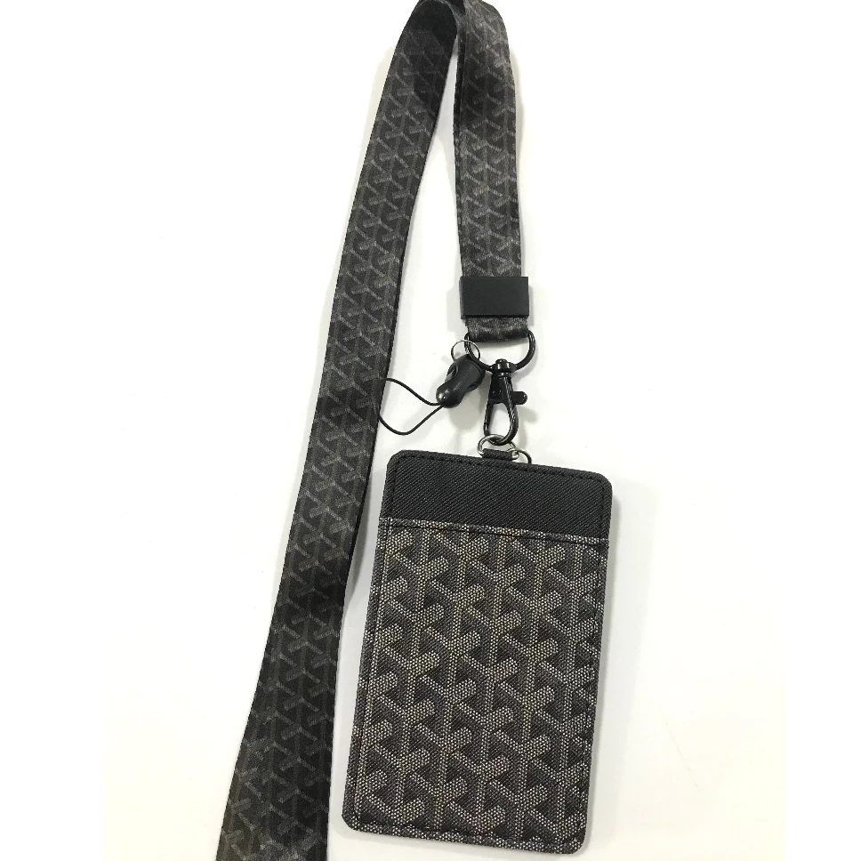 KY B สายคล้องบัตร ที่ใส่บัตร พร้อมสายคล้องคอ ลาย BLACK งานดี สวยงาม สำหรับ บัตร 6x8 cm 8118 SHOP