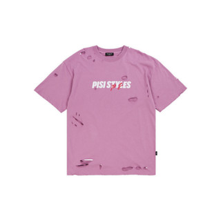 ⚡พร้อมส่ง⚡️ เสื้อขาด PISI DESTROYED (PS.) T-SHIRT OVERSIZED สีม่วงอ่อน (Purple)