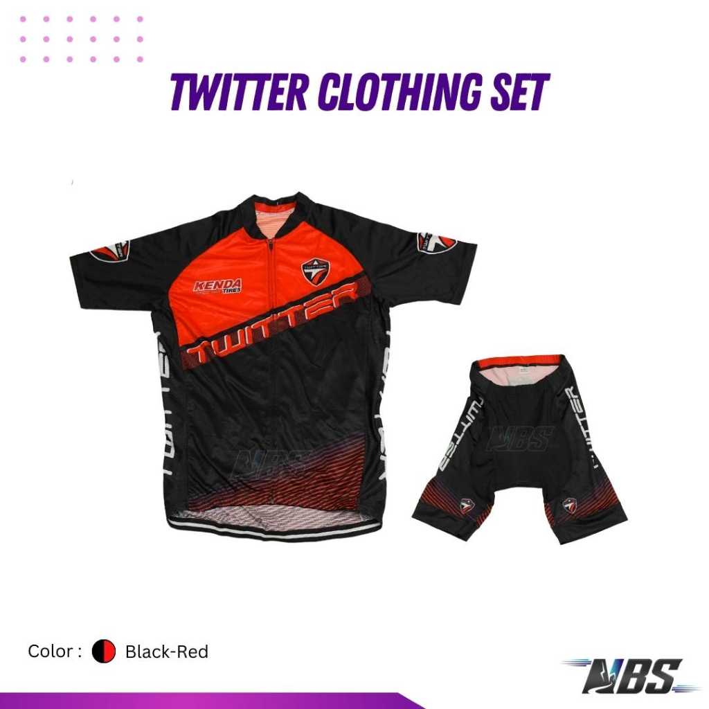 ชุดเซ็ตเสื้อ+กางเกง ชุดปั่นจักรยาน Twitter Clothing Set