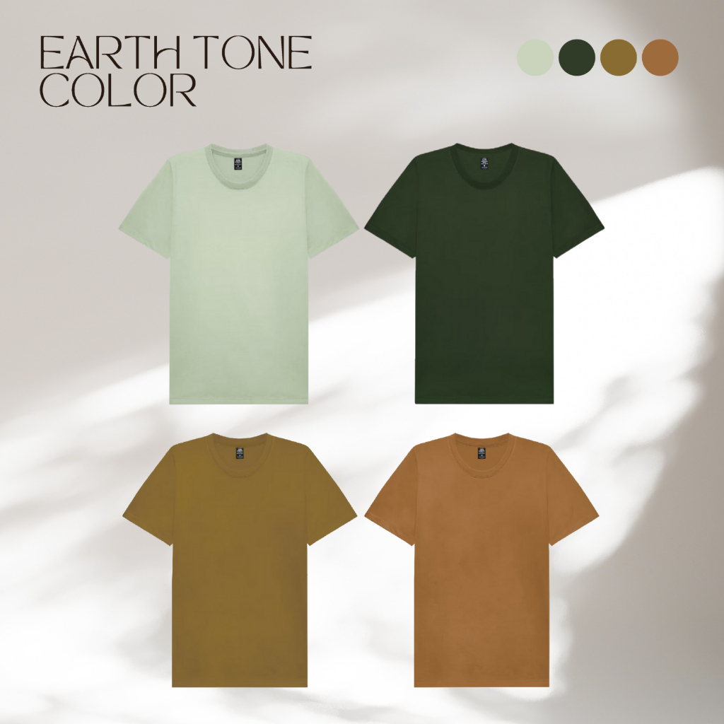BASIC COTTON TEE NON-IRON เสื้อยืดเบสิคแขนสั้นคอกลม ไม่หด ไม่ต้องรีด MINIMAL AND EARTH TONE