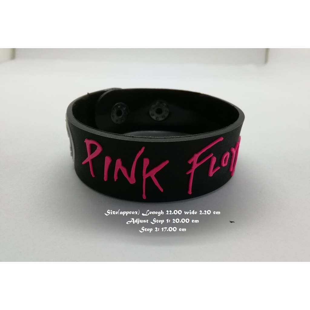 สร้อยข้อมือยาง Pink Floyd กําไลยางซิลิโคน แฟชั่น วงดนตรี กันน้ำ  silicone rubber wristband bracelet